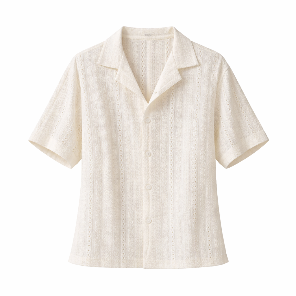 Mens Jacquard Grid Shirt Long Sleeve Three Color