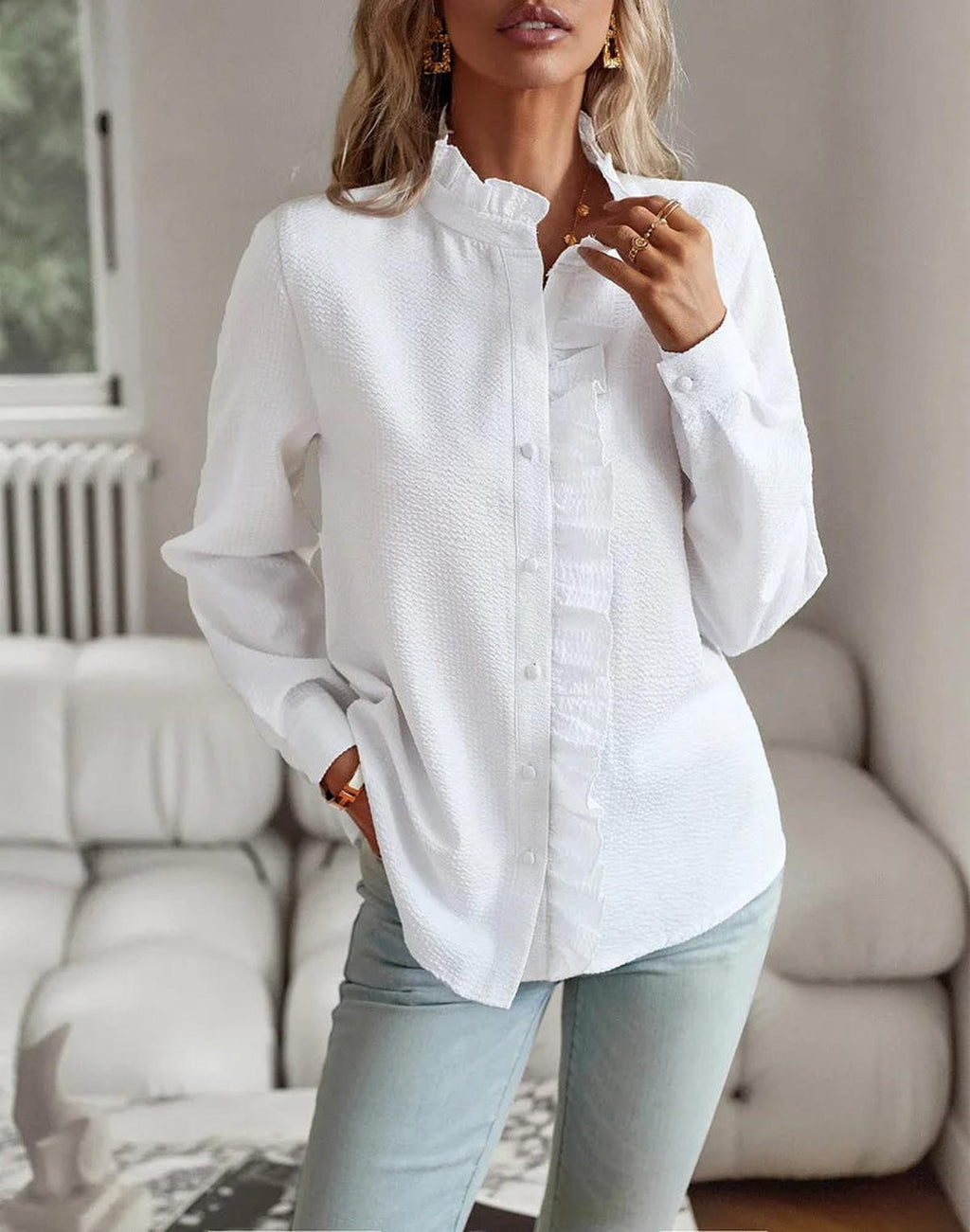 Elegant Cotton Sleeve Top