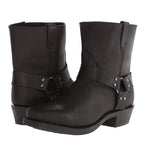 Harness Boots Leather Mid Cut Full Grain Buckle Fall