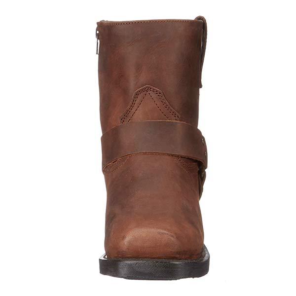 Harness Boots Leather Mid Cut Full Grain Buckle Fall