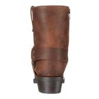 Harness Boots Leather Mid Cut Full Grain Buckle Fall