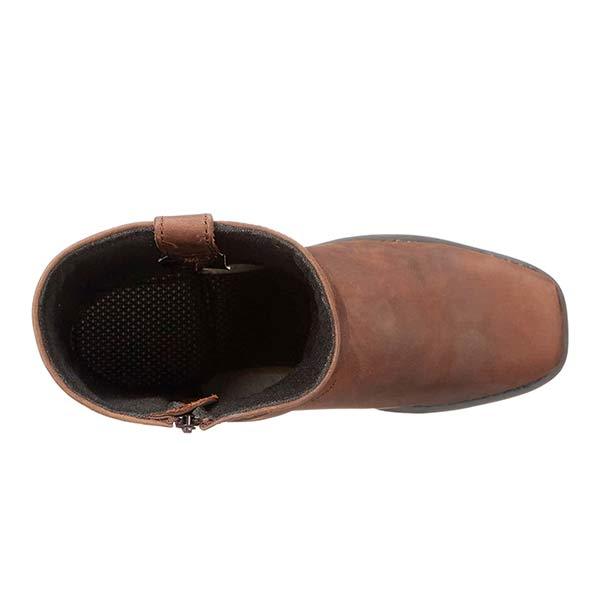 Harness Boots Leather Mid Cut Full Grain Buckle Fall