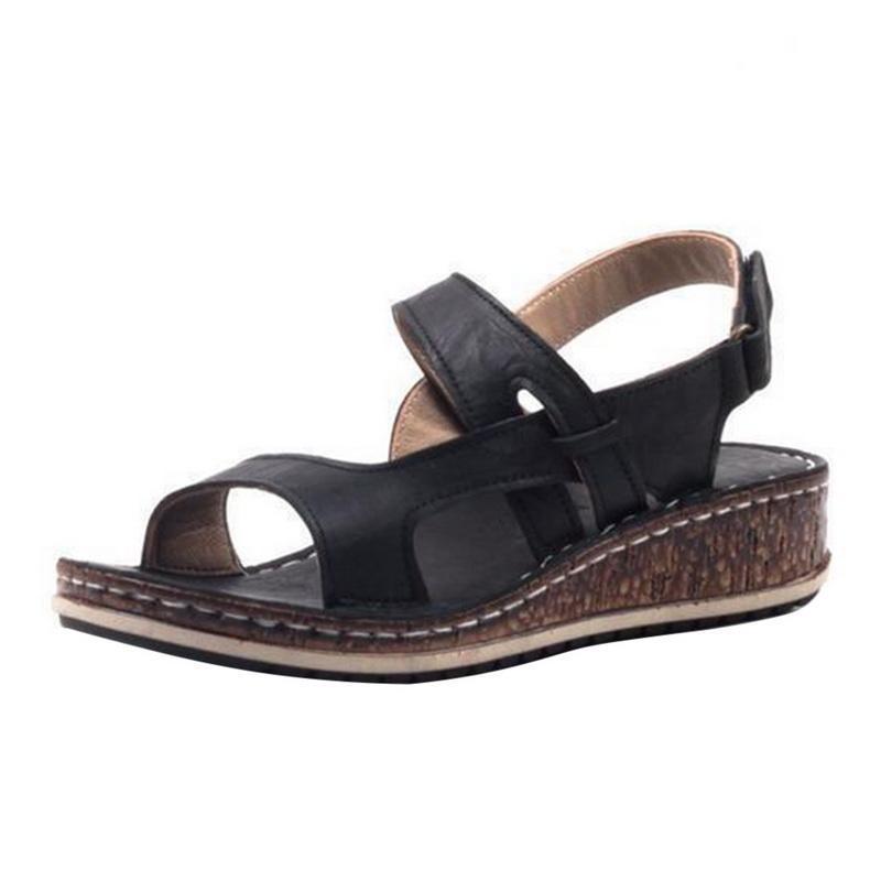 Cork Wedge Sandals Adjustable Strap
