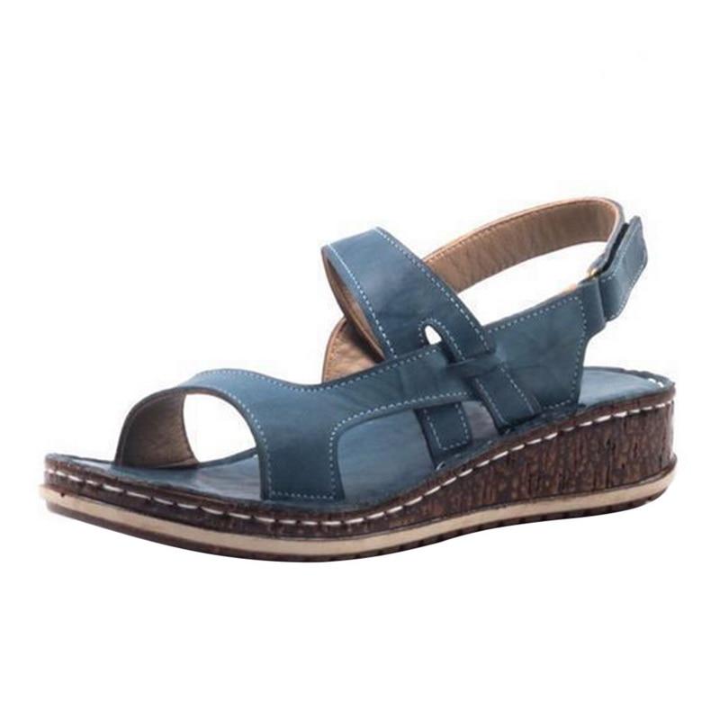 Cork Wedge Sandals Adjustable Strap