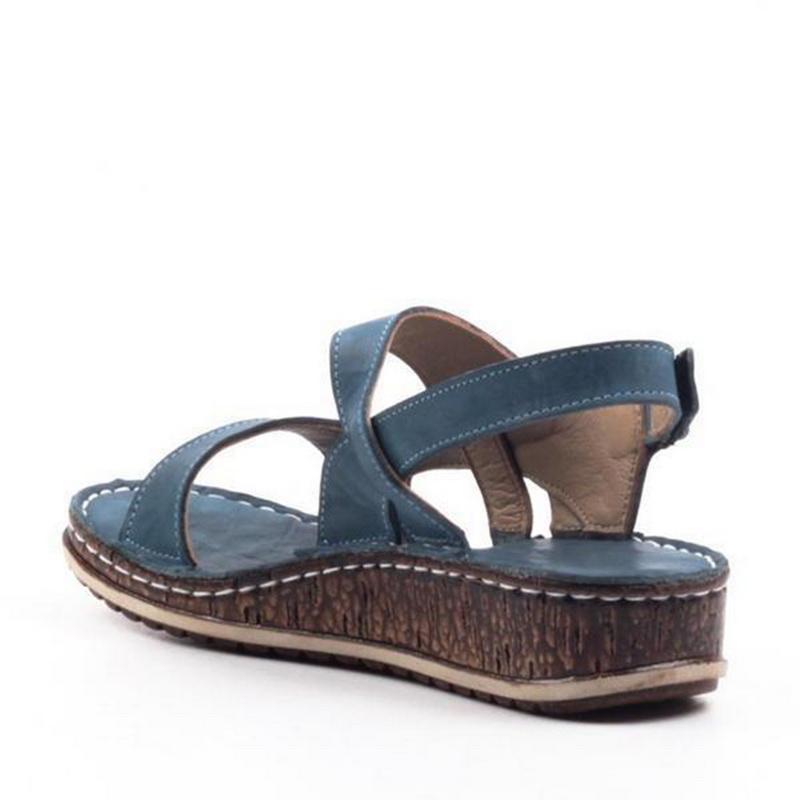Cork Wedge Sandals Adjustable Strap