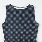 Sleeveless Polka Dot Mini Dress with Fitted Waist