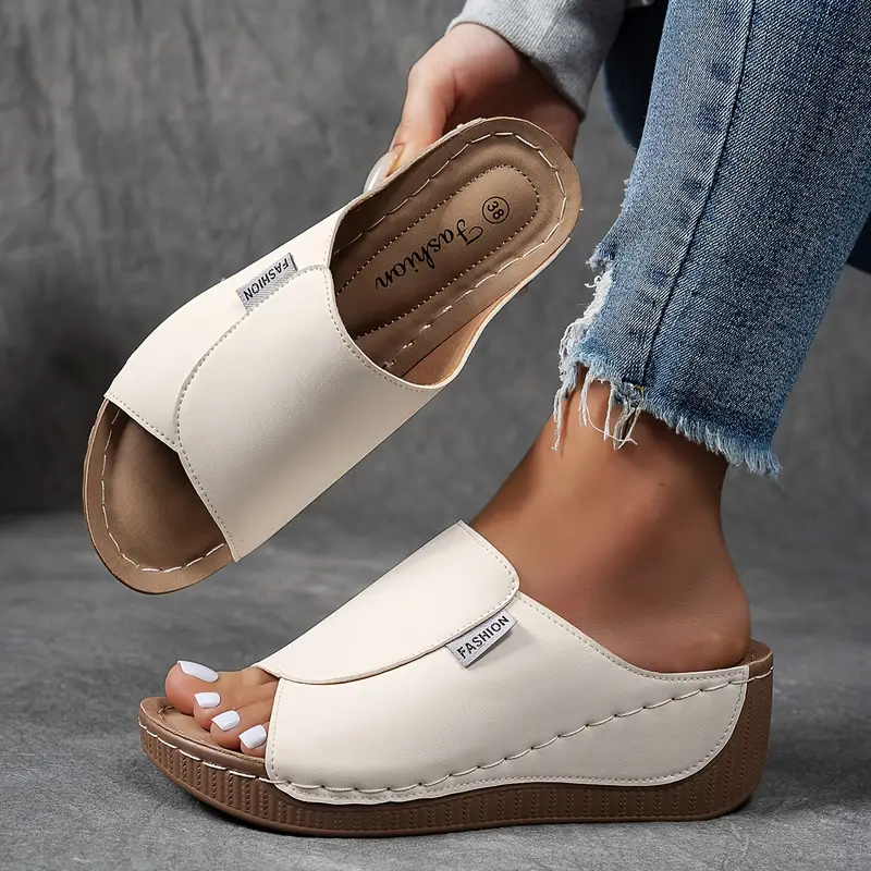 Slip-On Wedge Sandals Open Toe
