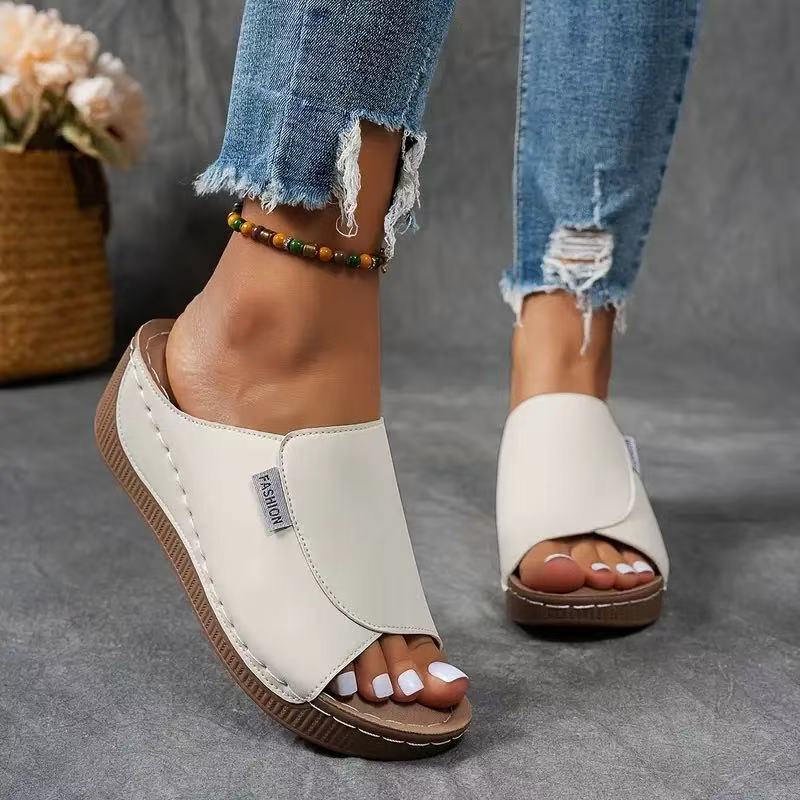 Slip-On Wedge Sandals Open Toe