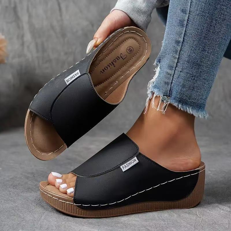 Slip-On Wedge Sandals Open Toe