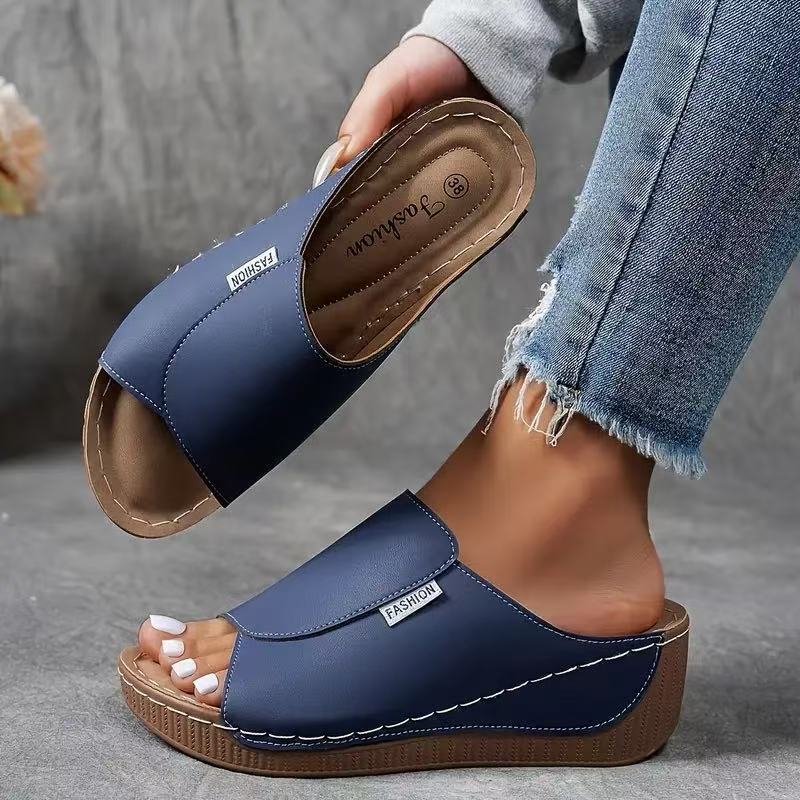 Slip-On Wedge Sandals Open Toe