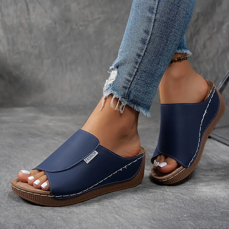 Slip-On Wedge Sandals Open Toe