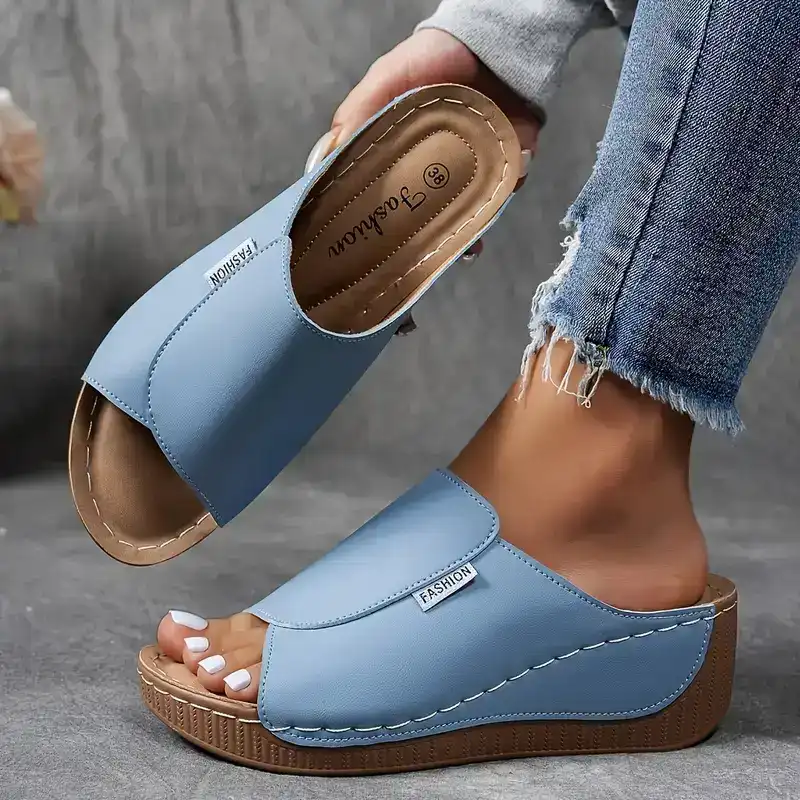 Slip-On Wedge Sandals Open Toe