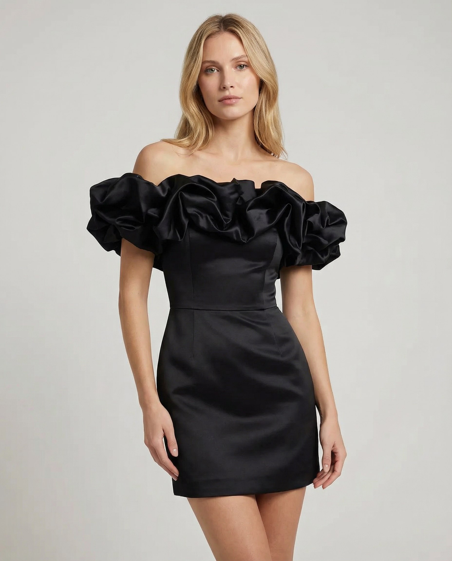 Strapless Ruffle Trim Mini Dress