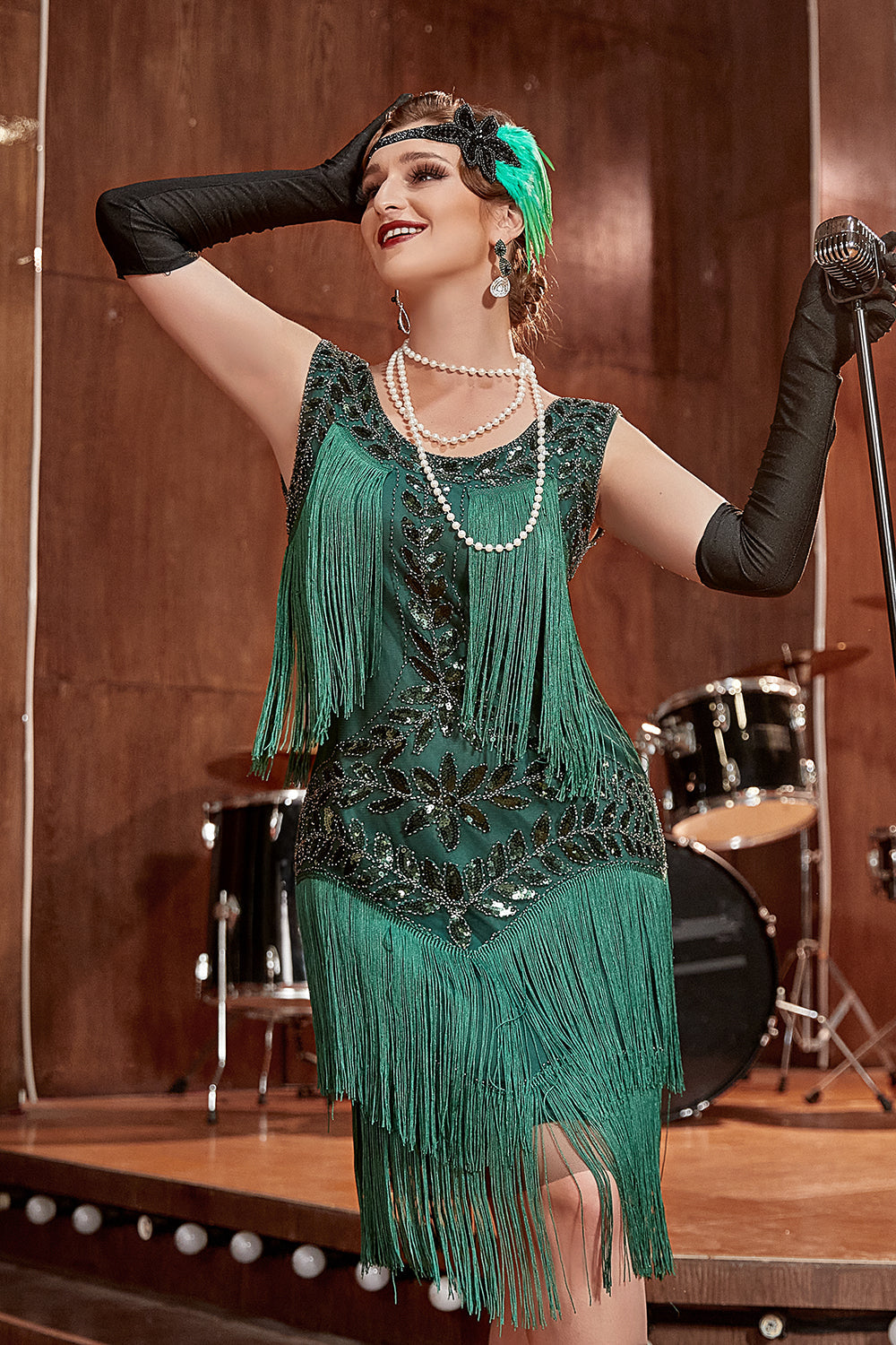 Womens Boho Flapper Fringe Midi Dress Sleeveless