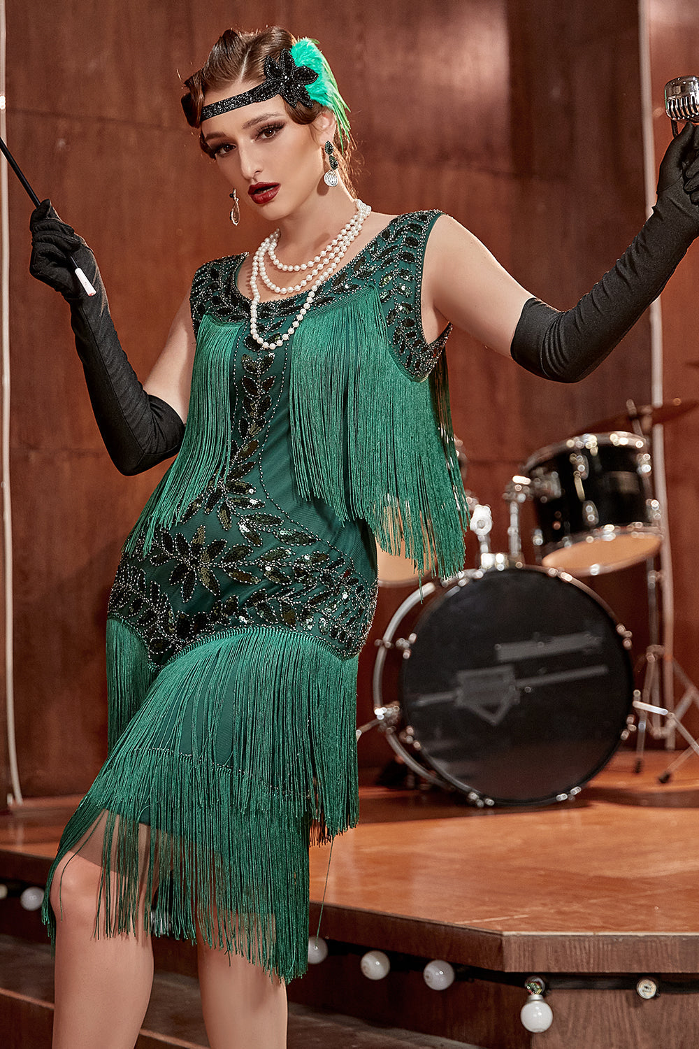 Womens Boho Flapper Fringe Midi Dress Sleeveless
