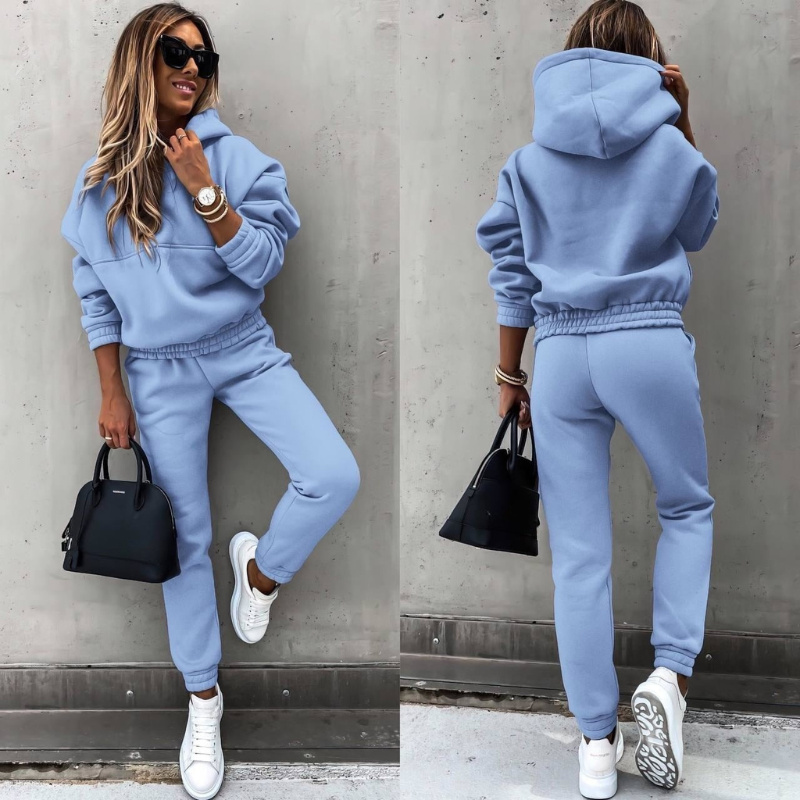 Womens Tracksuit Set Hoodie High Waist Pants