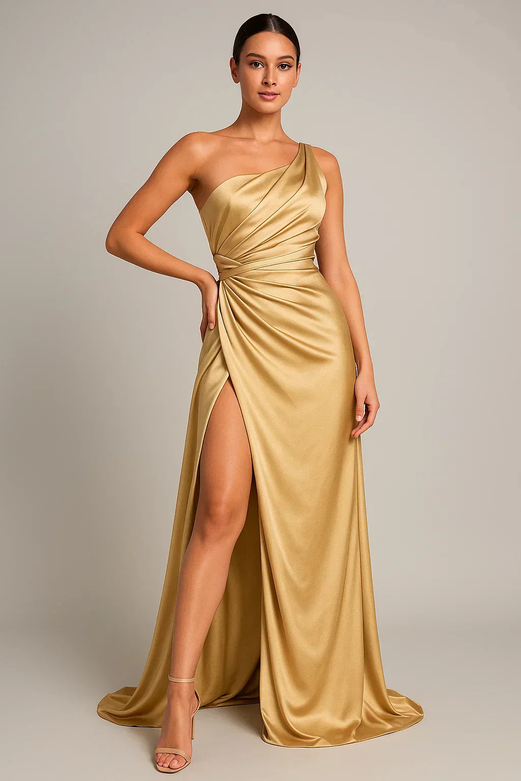 One Shoulder Evening Maxi Dress