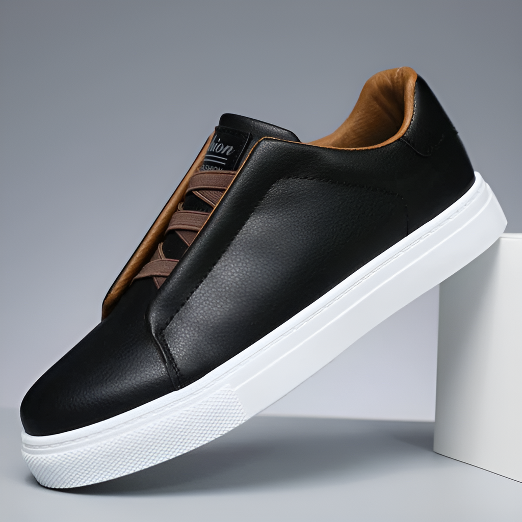 Mens White Leather Sneaker Three Color