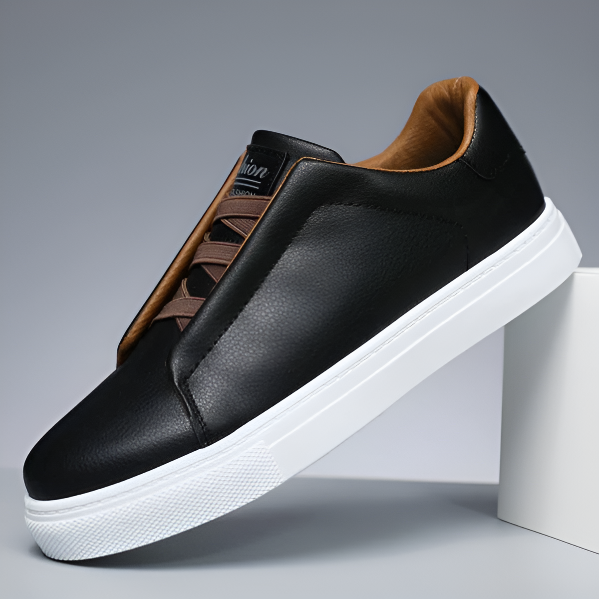 Mens White Leather Sneaker Three Color