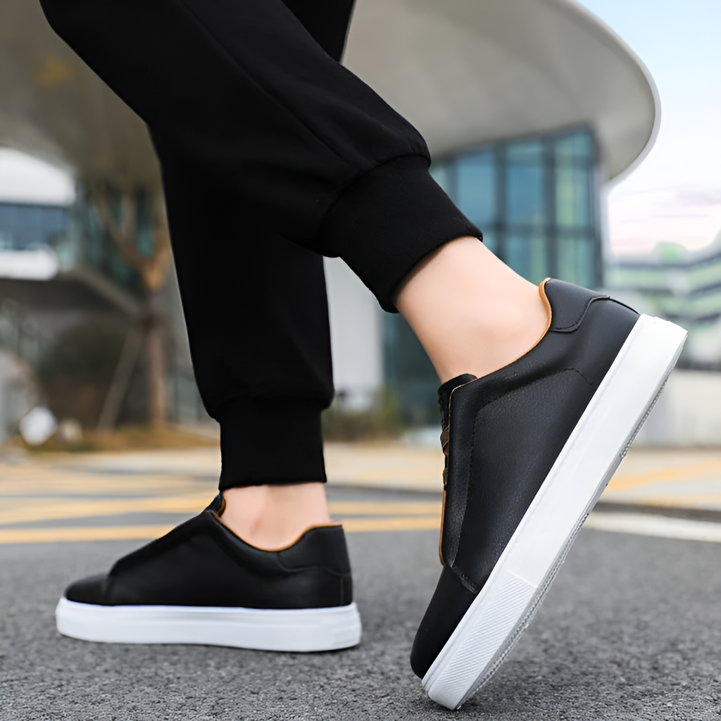Mens White Leather Sneaker Three Color