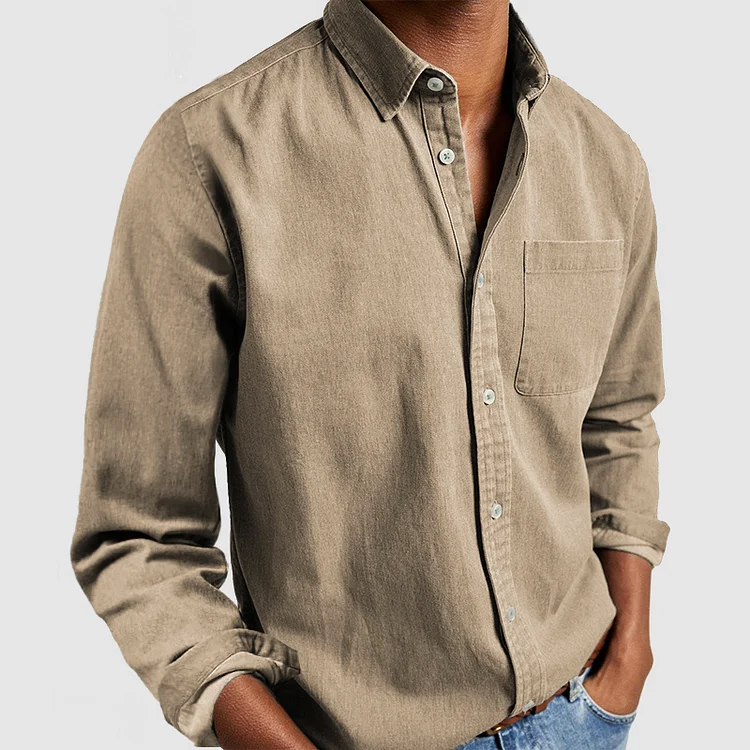 Mens Shirt Long Sleeve Five Color Six Size