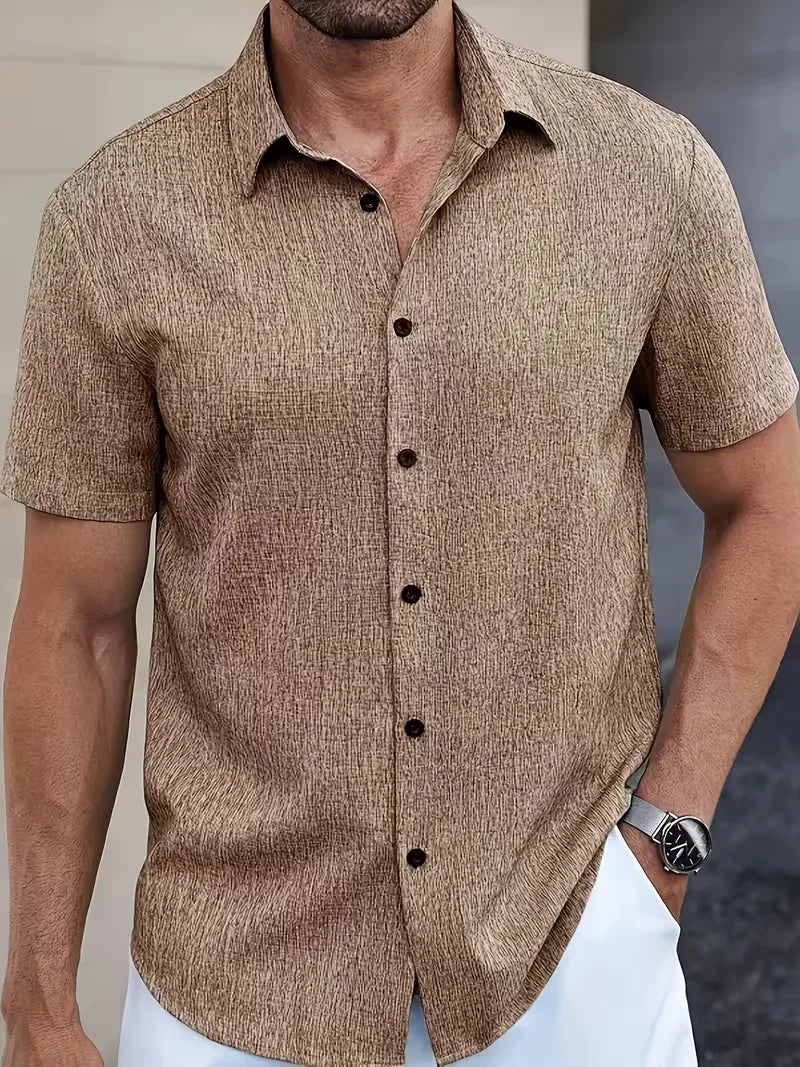 Mens V Neck Short Sleeve Shirt Regular Fit