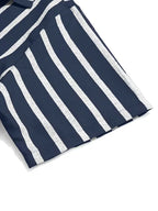 Mens Short Sleeve V Neck Stripe Shirt