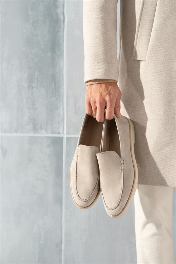 Mens Suede Loafer Round Toe Five Color
