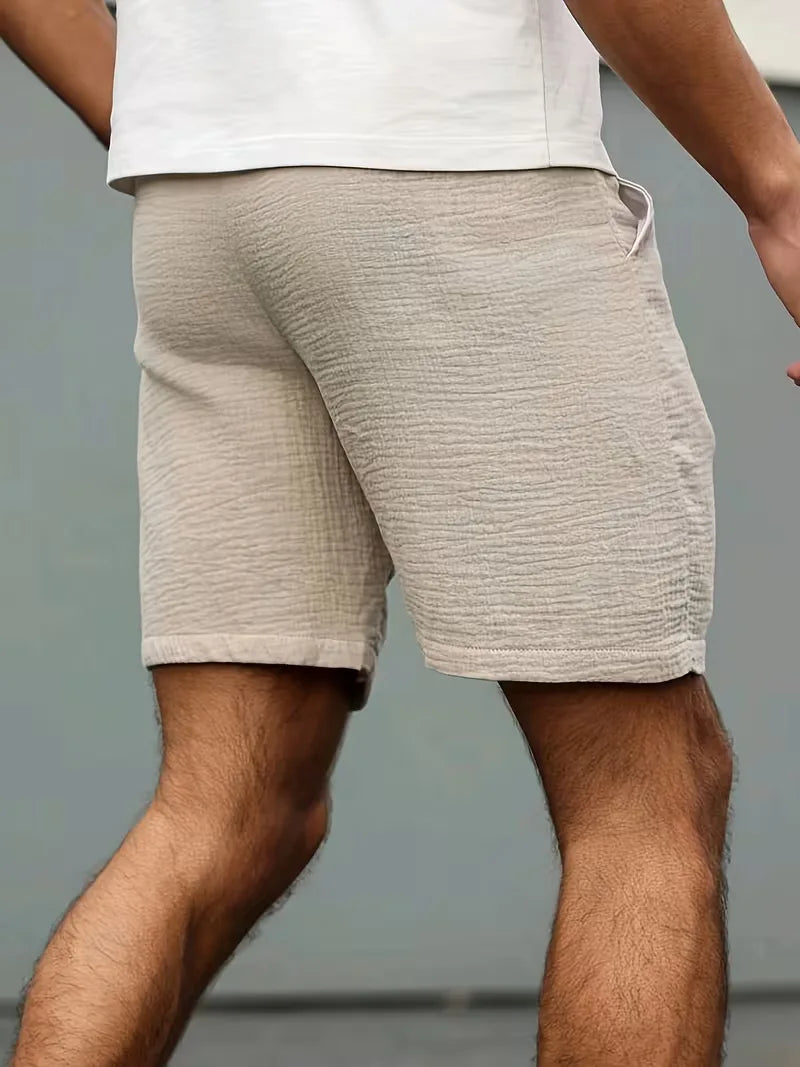 Mens Casual Shorts Elastic Waist Drawstring