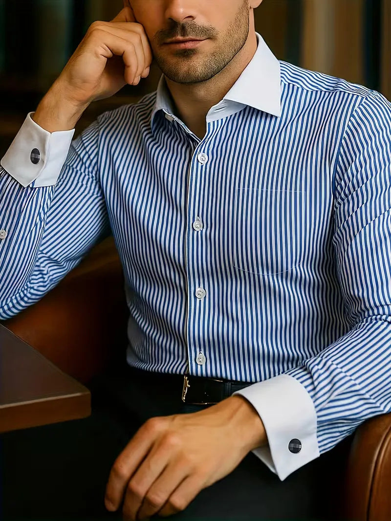 Mens Mandarin Collar Dress Shirt