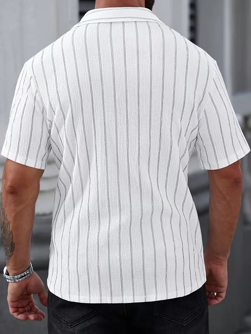 Mens Two Tone Vertical Stripe Shirt