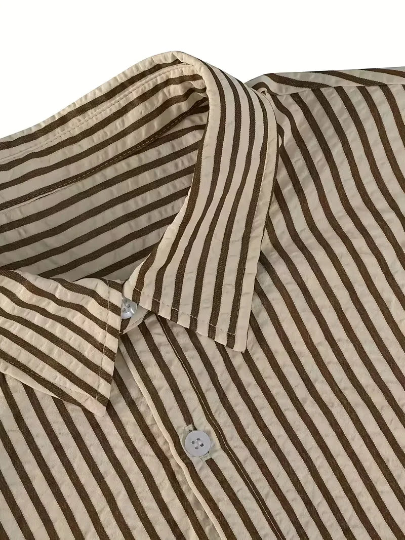 Mens Vertical Stripe Casual Shirt