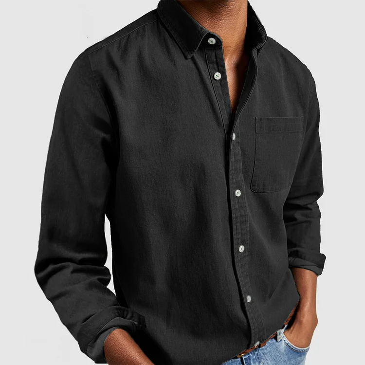 Mens Shirt Long Sleeve Five Color Six Size