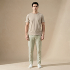 Men's Linen Summer Pants Regular Fit Breathable Fabric Elastic Waist