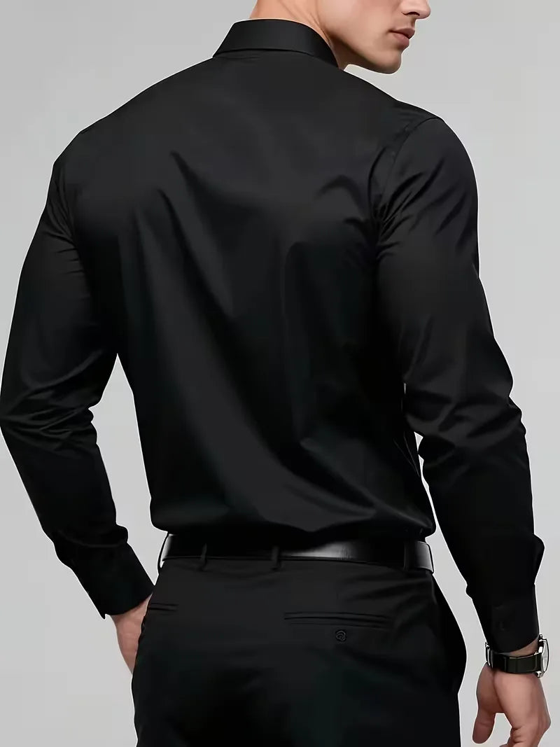 Mens Slim Fit Mandarin Collar Shirt
