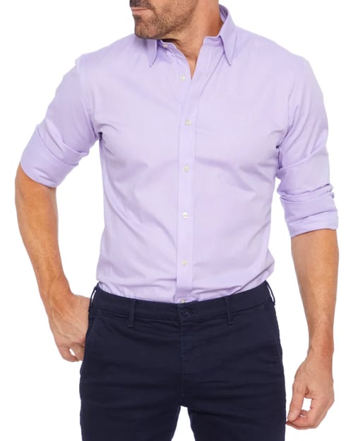 Mens Oxford Shirt Slim Fit Stretch Zip Closure Five Color