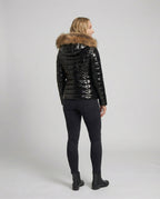 Women's Puffer Coat Fur Hood Padded Winter Warm Zip Up