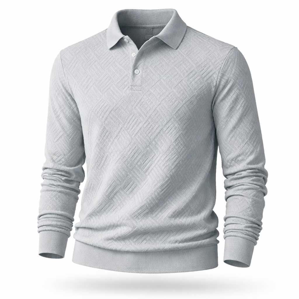 Mens Polo Long Sleeve Textured Five Color