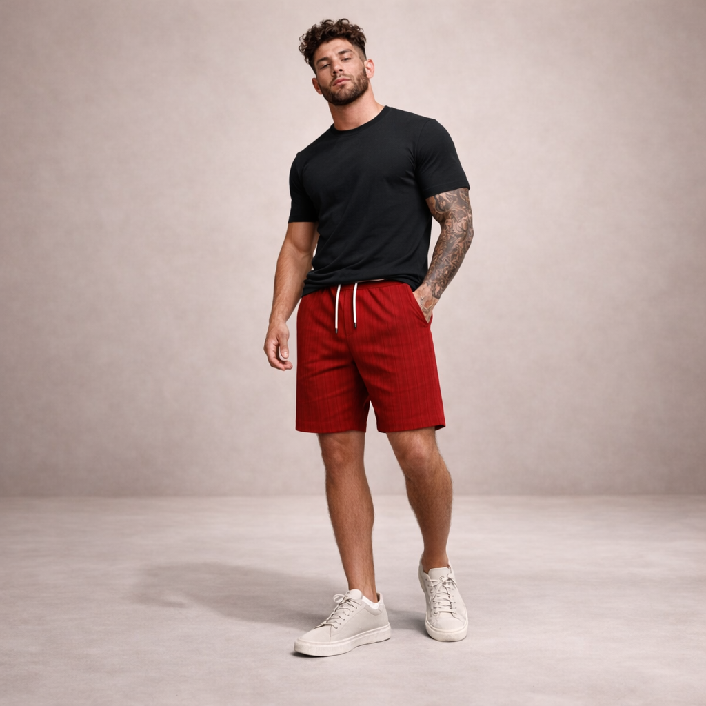 Men's Linen Shorts Regular Fit Breathable Summer Casual