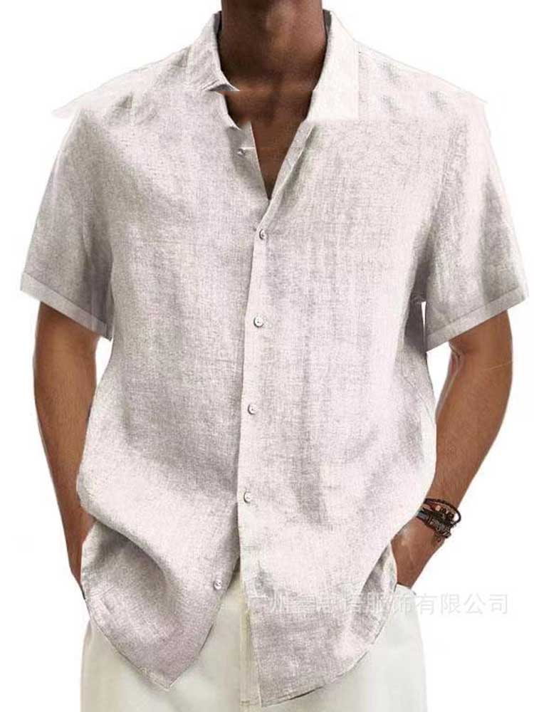 Mens Casual Short Sleeve Shirt Five Color