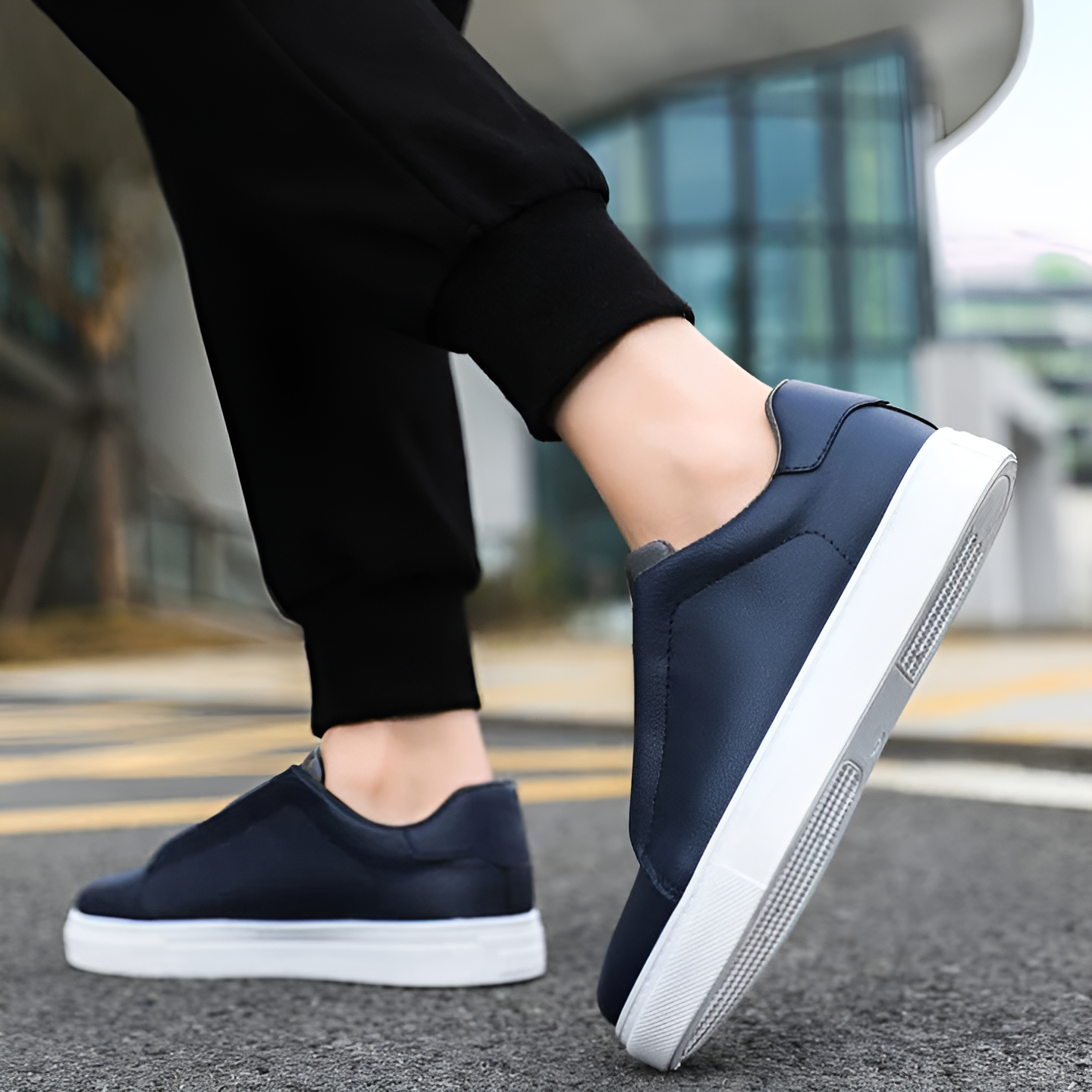 Mens White Leather Sneaker Three Color