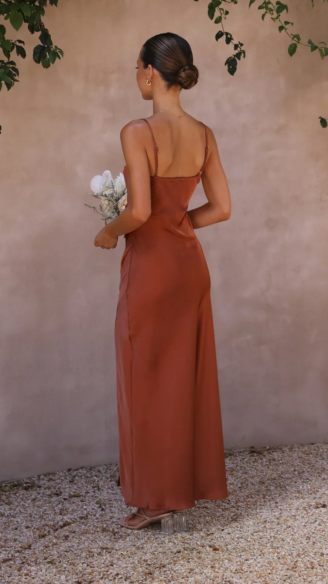 Womens Maxi Dress Spaghetti Strap Side Split