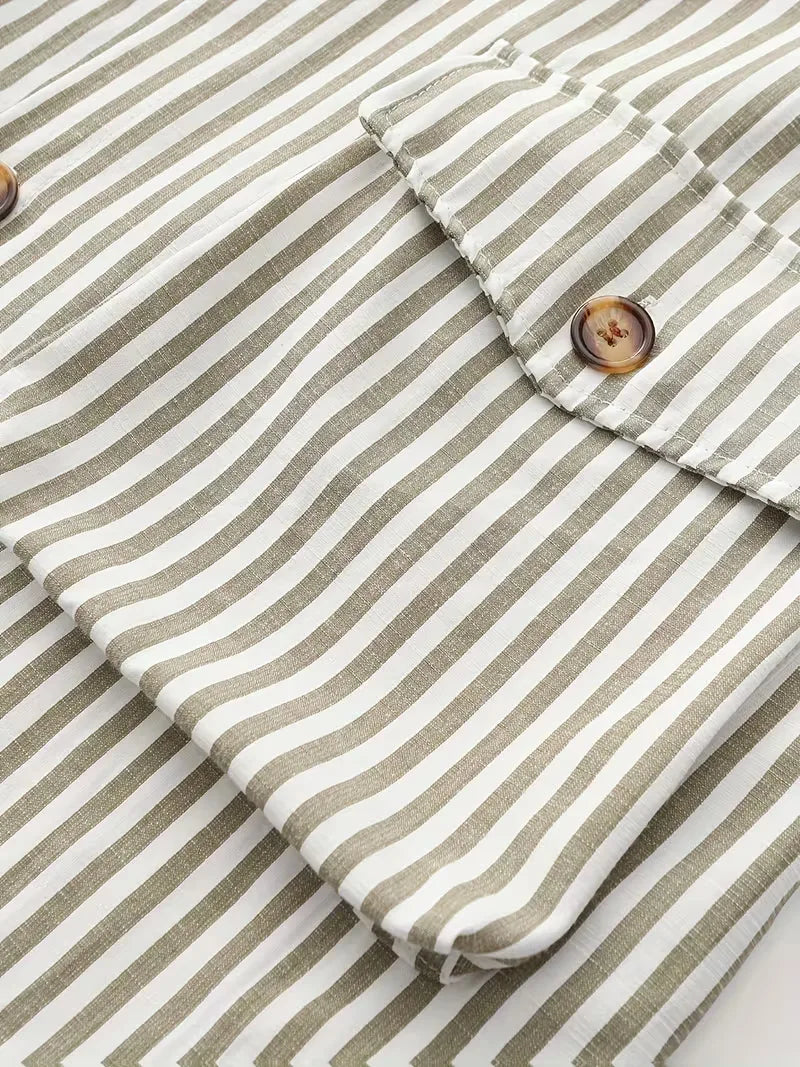 Mens Striped Casual Shirt Slim Fit