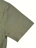 Mens Short Sleeve Linen Shirt Chest Pocket