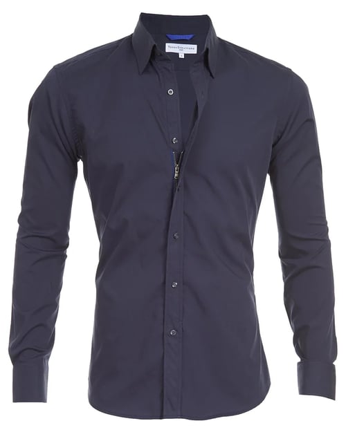 Mens Oxford Shirt Slim Fit Stretch Zip Closure Five Color