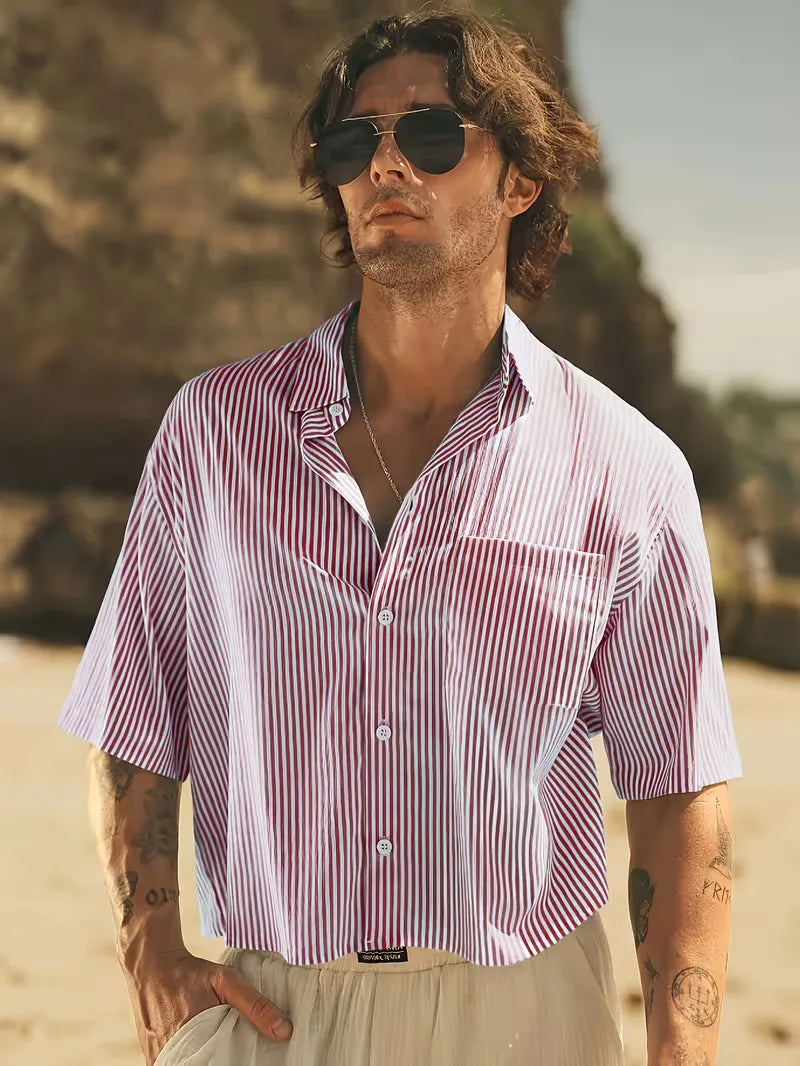 Mens Short Sleeve V Neck Shirt