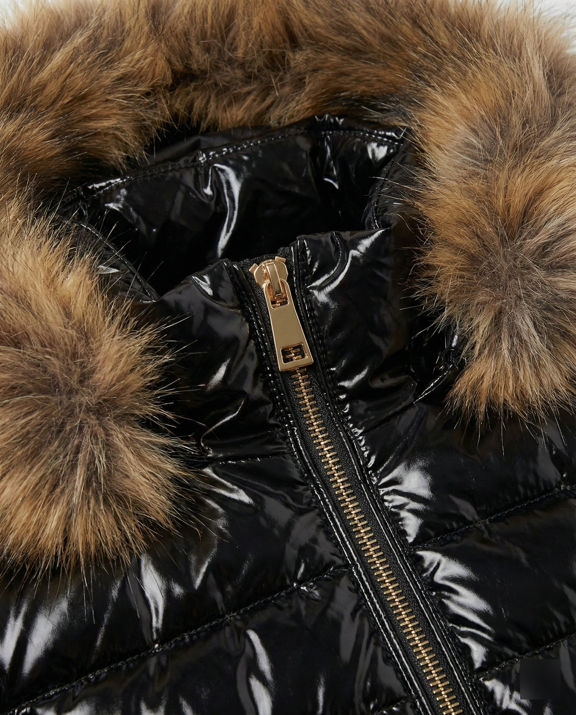 Women's Puffer Coat Fur Hood Padded Winter Warm Zip Up