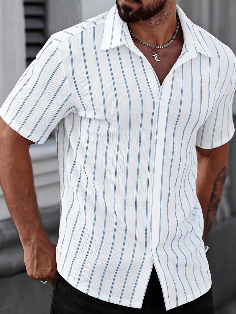 Mens Two Tone Vertical Stripe Shirt