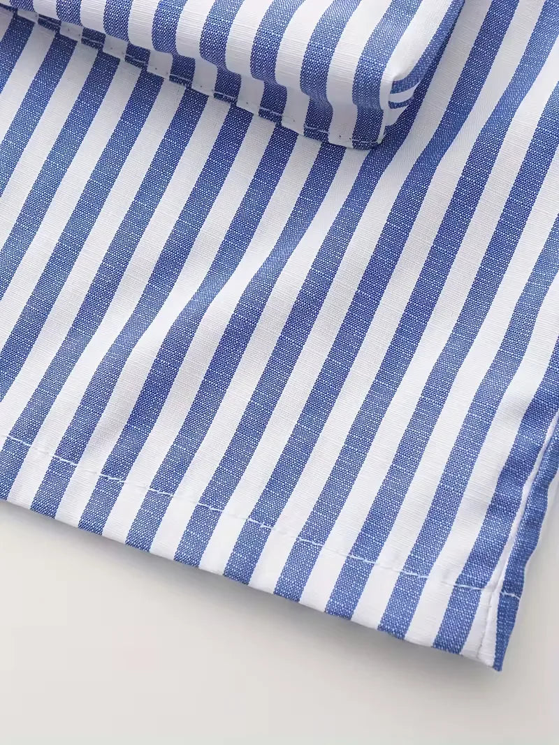 Mens Striped Casual Shirt Slim Fit