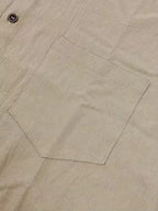 Mens Short Sleeve Linen Shirt Chest Pocket
